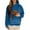 Blue, variant on Kangaroo Soft Fleece Pet Pouch Hoodies For Women Oversize Warm Solid Cat and Dog Pouch Hooded Sweatshirts With Pockets