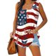 thumbnail image 1 of Puntoco Camisetas básicas sin mangas para mujer Camiseta sin mangas con cuello estampado del Día de la Independencia para mujer Camiseta holgada sin mangas, 1 of 5