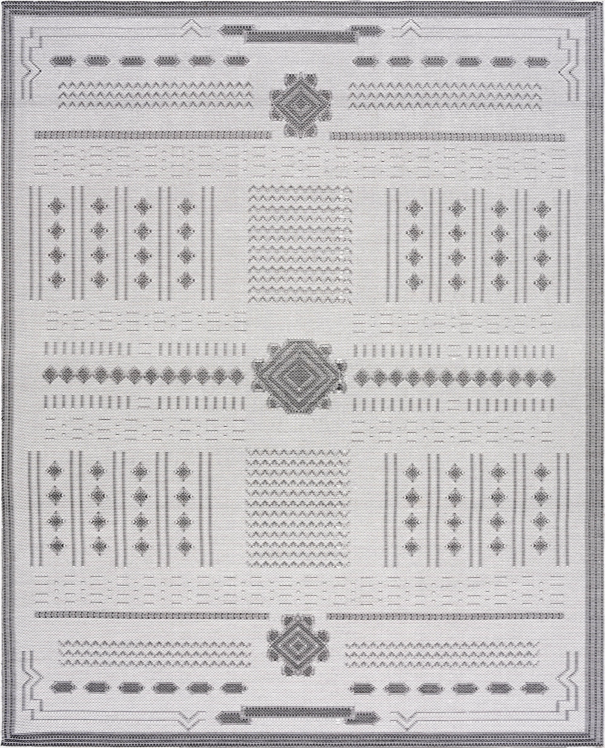 Bliss Rugs Bailey Transitional 8' x 10' Dark Gray and White Indoor Outdoor Area Rug