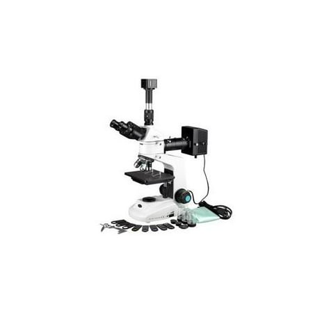 AmScope 50X-500X Metallurgical Microscope w Polarizing Features + 5MP Camera