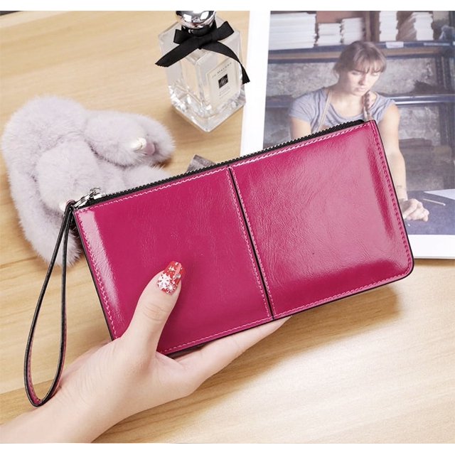 Cartera larga para mujer, cartera con cremallera para mujer, versión coreana, bolso de mano de gran capacidad