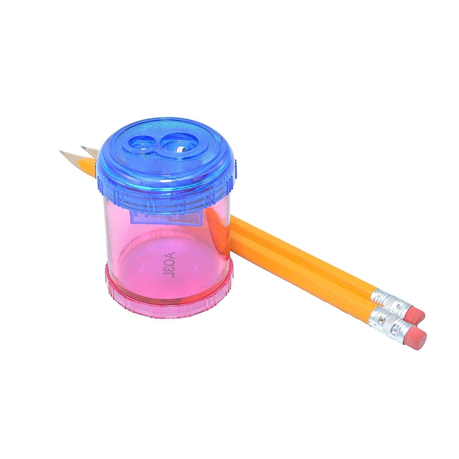 Westcott Manual 2-Hole Pencil and Crayon Sharpener, Assorted Colors, 12 Per Pack