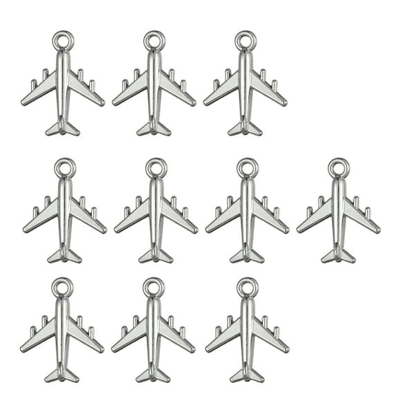 10 Pieces Craft Supplies Airplane Pendant Charms Plane Charms for Jewelry Making
