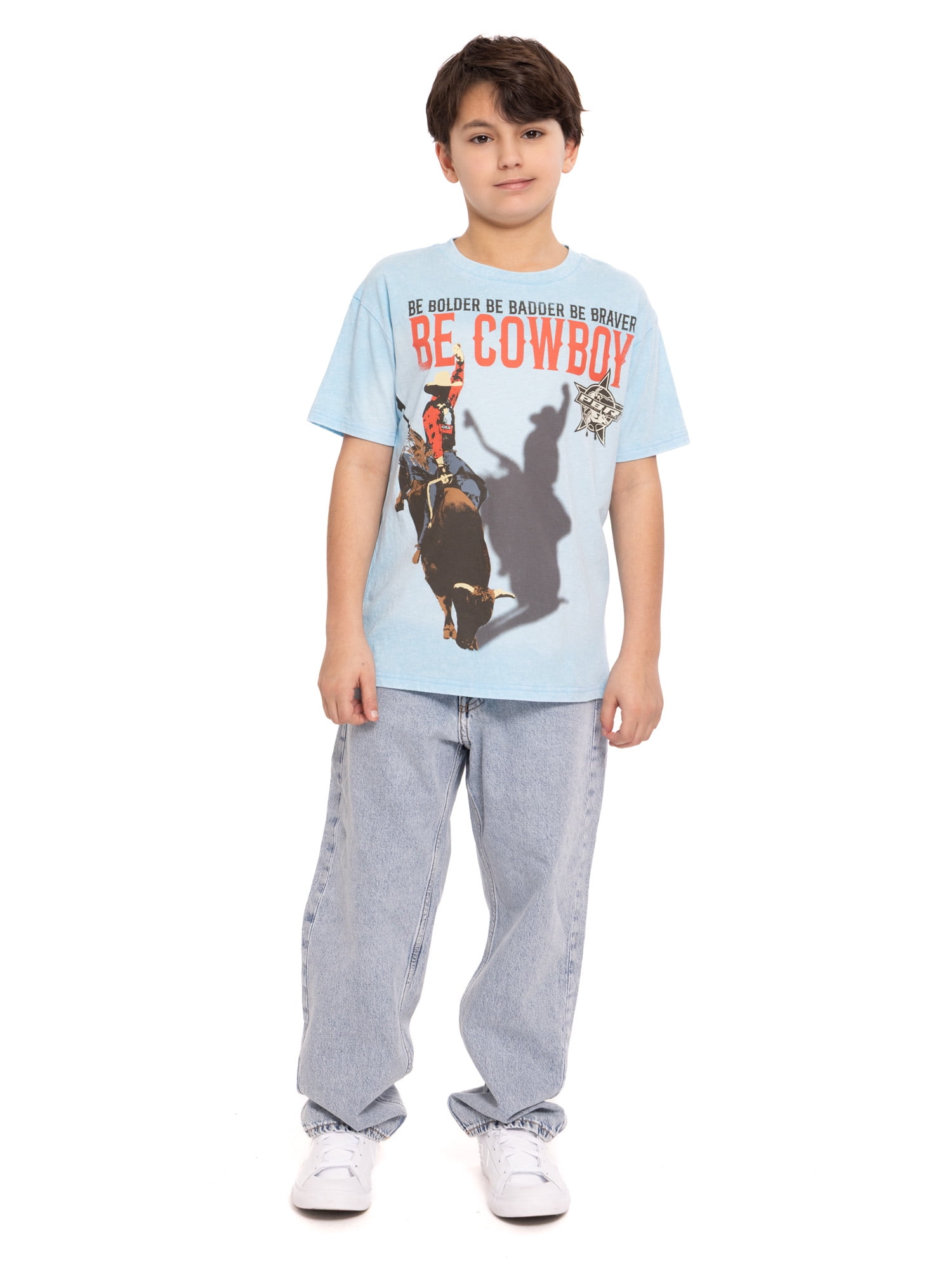 Professional Bull Riding Boys Graphic Tee with Short Sleeves, Sizes 4-18