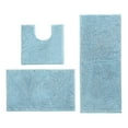 thumbnail image 1 of Yuarrent Lujosas alfombrillas de baño a rayas suaves para una experiencia cómoda Juego de 3 piezas de alfombrillas supersuaves Juegos de accesorios de baño azul claro, 1 of 6