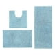 thumbnail image 1 of Juego de 3 alfombras de baño Injueey antideslizantes color azul claro, 1 of 6