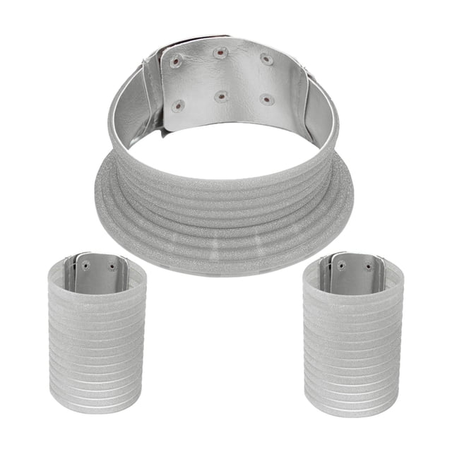 KLKCMS Bracelet Ras du Cou Africain Col Long Collier Bangle pour Halloween Argent