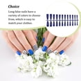 thumbnail image 3 of Fake Nail Set French Style Scratch Resistant Press-on Fingernails Full Cover Removable Trimble Adjustable Manicure Stickers Type 19, 3 of 6