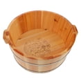 thumbnail image 1 of ColoMX Lavabo de madera para remojo de pies, cubo de spa para pedicura, barril para pedicura, tina de lavado, tina para uso doméstico, al aire libre y de viaje., 1 of 7