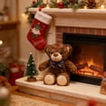 thumbnail image 6 of Teddy Bear Plush Doll with Striped Bow Tie Cute Furry Stuffed Animal Toy for Home Decor Gift Idea Comforting Companion Decorative Toy, 6 of 6