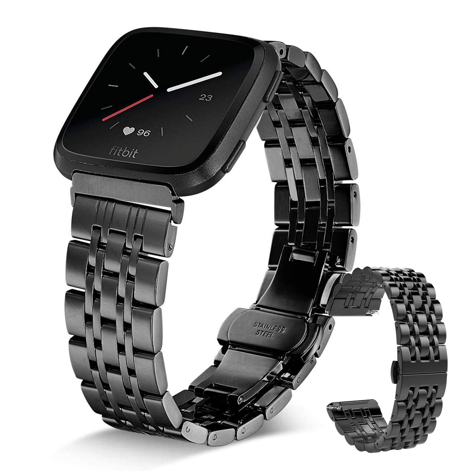 fitbit versa lite stainless steel band