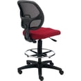 thumbnail image 3 of Armless Mesh Drafting Stool, Fabric, Red, Mid Back, 3 of 6