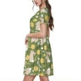 thumbnail image 2 of Naloa Happy Easter Print Womens Summer A-Line Dress with Pockets,Short Sleeve Dresses,Flowy Beach Swing Dress for Vacation Travel, 2 of 6