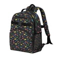 thumbnail image 2 of Colorful Dinosaurs Silhouettes Pattern Backpack for School,Cute School Bag,Schoolbag with Adjustable Shoulder Straps & Padded Back,15.25"x11.5"x5.25", 2 of 5