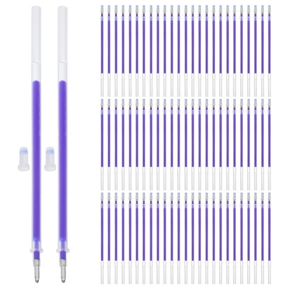 100 recambios de tela borrables con calor, bolígrafo de tinta azul que desaparece para coser, acolchar, bordar, confección, marcador textil para marcar patrones con precisión.