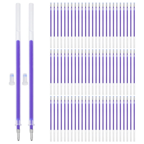 100 recambios de tela borrables con calor, bolígrafo de tinta azul que desaparece para coser, acolchar, bordar, confección, marcador textil para marcar patrones con precisión.