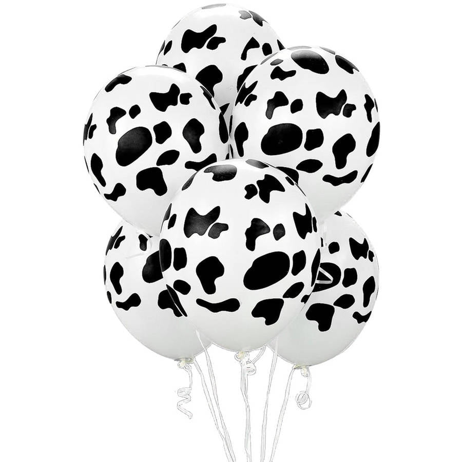 Cow Print Balloons, 6pk