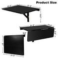 thumbnail image 2 of Gymax Wall-Mounted Drop-Leaf Table Floating Folding Desk Space Saver Black, 2 of 10
