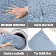 thumbnail image 2 of MK Gdledy Chenille Oval Bath Rug 16x24, Rubber Backing Quick Dry Washable Microfiber Mats，Light Blue, 2 of 6