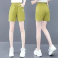 thumbnail image 2 of Pantalones cortos adelgazantes de cintura alta de algodón y licra para mujer, estilo informal, moderno, de corte en cinco minutos, versátiles, adelgazantes, 2 of 4