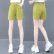 thumbnail image 2 of Pantalones cortos adelgazantes de cintura alta de algodón y licra para mujer, estilo informal, moderno, de corte en cinco minutos, versátiles, adelgazantes, 2 of 4