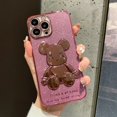thumbnail image 1 of Funda de teléfono con purpurina brillante para iPhone 14, 13, 12, 11 Pro, Max, XR, X, XS, Max, 7, 8 Plus, cubierta brillante de TPU, oso 3D Fivean unisex, 1 of 2