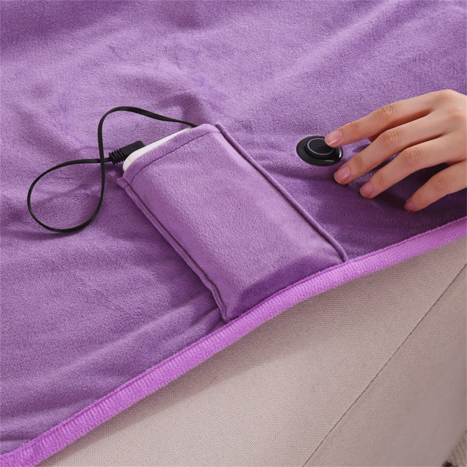 Portable Heated Blanket, Soft Warm USB Heated Lap Blanket for Office Fast-Heating Washable Car Heated Blanket, Heated Throw Blanket for Dorm Car Home Travel, Heated Blanket