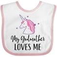 thumbnail image 3 of Inktastic My Godmother Loves Me Unicorn Girls Baby Bib, 3 of 4