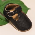 thumbnail image 4 of KEINXS Newborn Baby Shoes Stripe PU Leather Boy Girl Shoes Toddler Rubber Sole Anti-slip First Walkers Infant Moccasins, 4 of 5