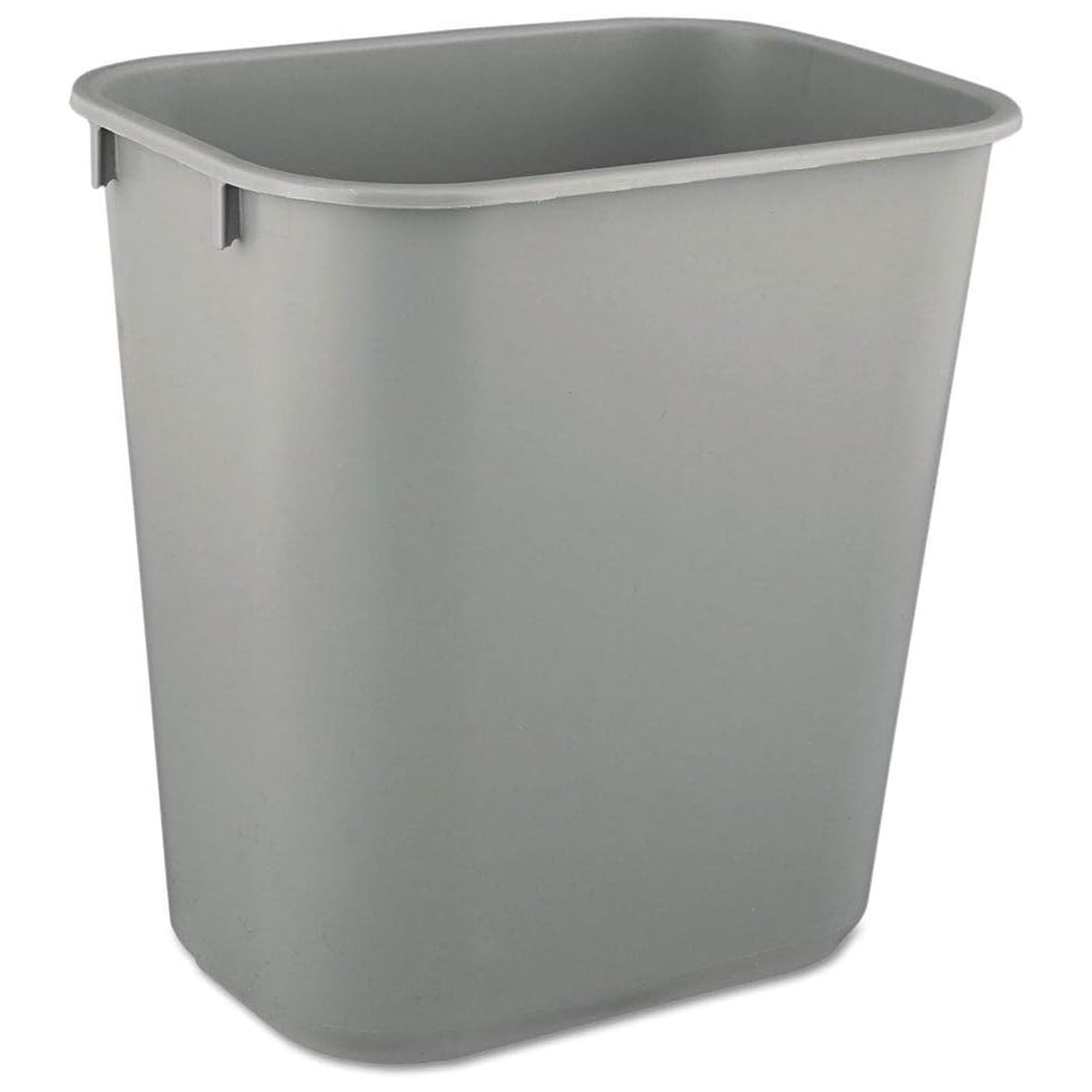 Rubbermaid Deskside Wastebasket, Versatile Plastic Trash Can, 3.5 Gallon, Gray, 2 Pack