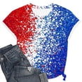 thumbnail image 4 of Qingpeng 4th of July Patriotic T Shirts for Women Summer Star Print Shirts Women's Independence Day Short Sleeve Casual Tee Tops, 4 of 5