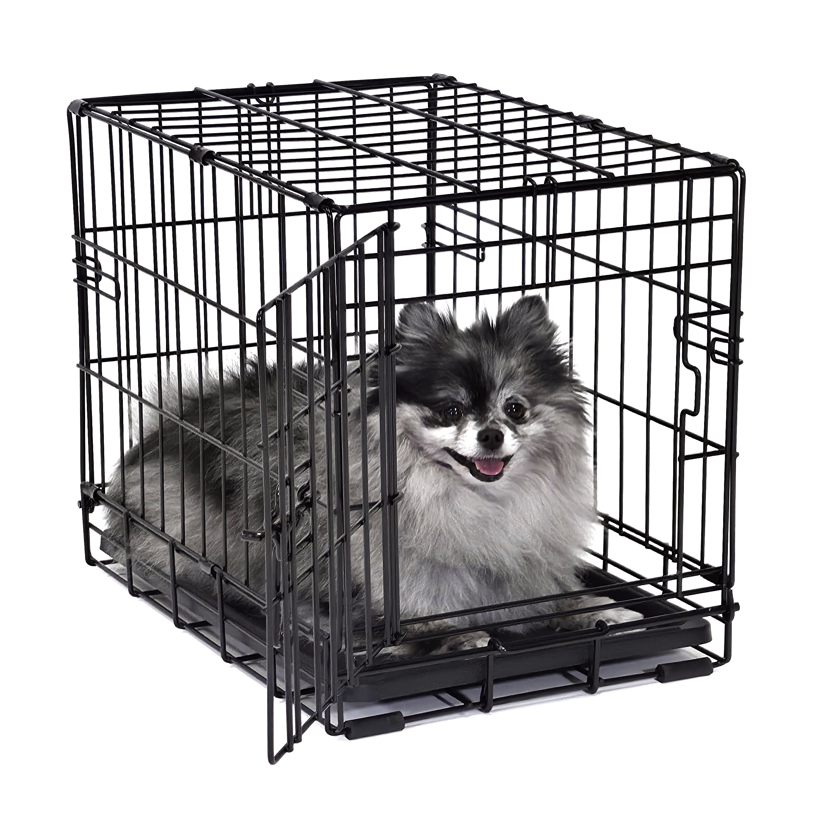 Vibrant Life Foldable 18" Wire Crate for Dogs with Divider and Leak-Proof Tray