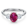 thumbnail image 3 of Gem Stone King 1.85 Ct Oval Red Created Ruby 925 Sterling Silver Ring, 3 of 6