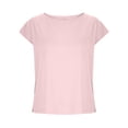 thumbnail image 5 of Womens T Shirts Summer Tops 2025 Solid Color Crewneck Cap Sleeve Loose Casual Linen Tees Tshirts Shirts for Women, 5 of 6