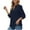 Dark Blue, variant on HAiming Women's Summer Chiffon Blouses Solid Color 3/4 Sleeve V Neck T-Shirt Trendy Loose Casual Dressy Pullover Tops