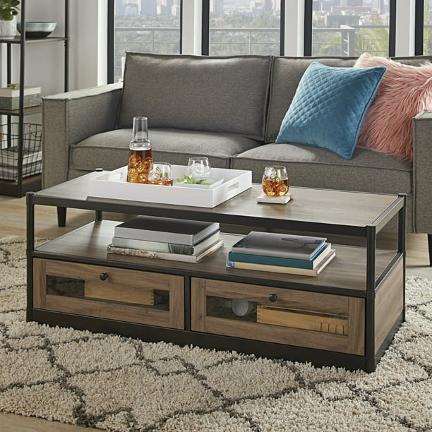 Better Homes and Gardens Bailey Inn Coffee Table, Washed Oak Finish ...