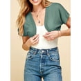 thumbnail image 4 of Made by Johnny Women's Short Sleeve Shrug Open Cardigan XL HUNTER_GREEN, 4 of 6