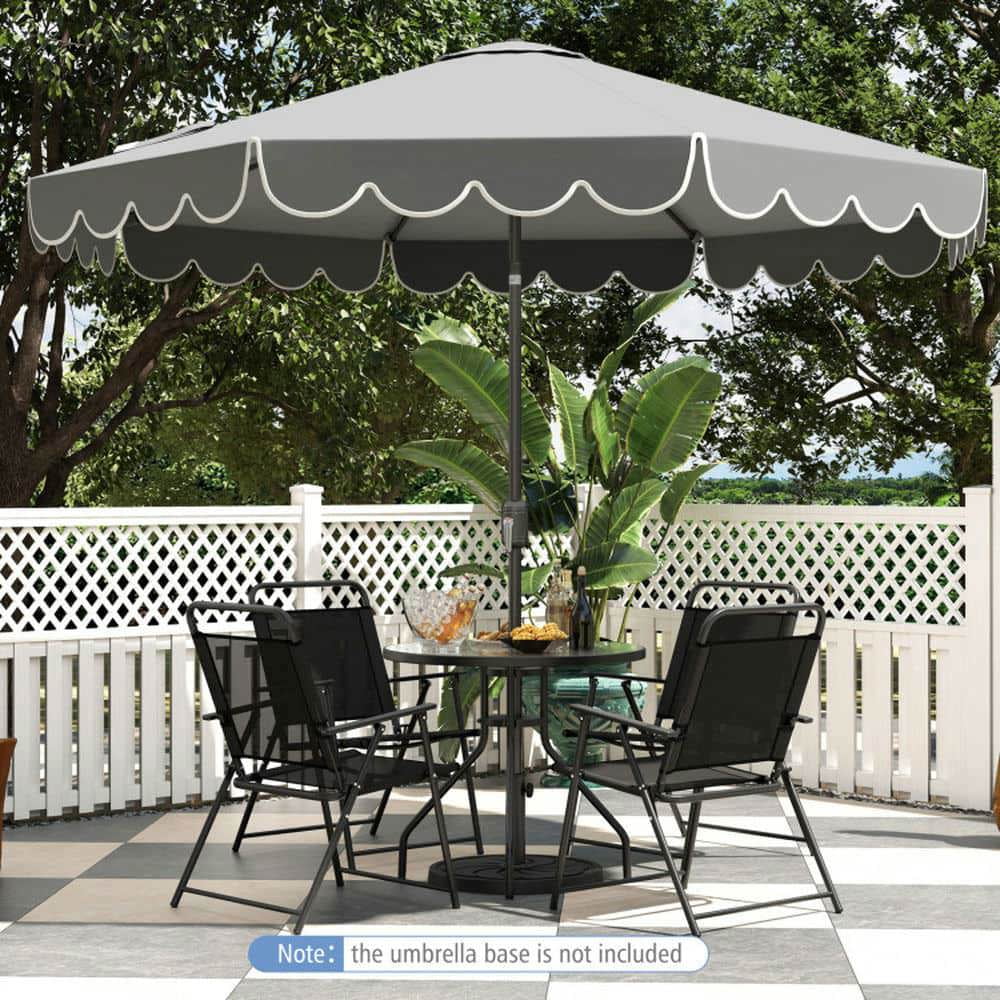 Spaco 10 Feet Patio Umbrella Outdoor Market Umbrella with Crank Tilt Adjustment, Outdoor Shade, Gray