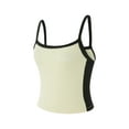 thumbnail image 3 of Musuos Women´s Crop Cami Tops, Spaghetti Strap Square Neck Contrast Color Slim Fit Camisole, 3 of 10