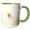 Green/White, variant on 3drose, Image of Funny Faced Yellow Lion Cartoon in Field of Yellow, 11oz Two-tone Yellow Mug