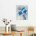thumbnail image 2 of Nawypu  Blue Flower Artwork Canvas Picture: Floral Painting Bloom Wall Art Print on Canvas for Dining Room, 2 of 4