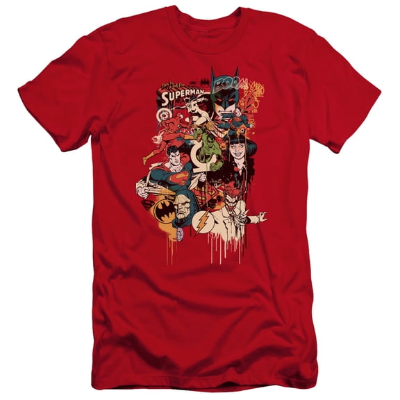 DC Comics Dripping Characters Premium Canvas Adult Slim Fit 30/1 T-Shirt