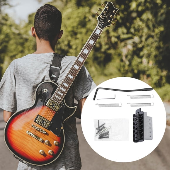 NUOLUX Single Tremolo Guitar Bridge Negro Para Guitarra Con Metálico Duradero