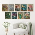 thumbnail image 3 of PixonSign Framed Canvas Print Wall Art Set - Impressionist Blossoms Vibrant Still Life Floral Poster Art - Set of 9 Nature Plants Classic Wall Décor for Home Decoration - 11"x14" Natural, 3 of 5