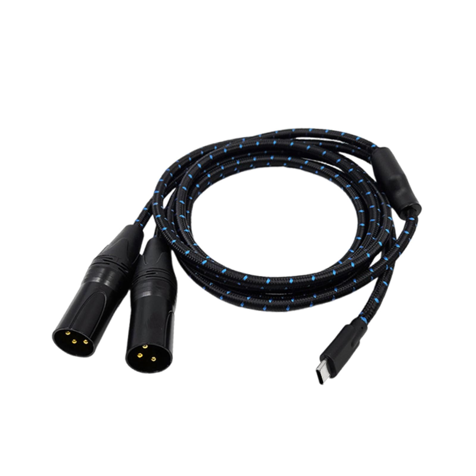 USB C to XLR Cable Audio Adapter Nylon Braided 2m for Podcasters Musicians Amplifier Setup