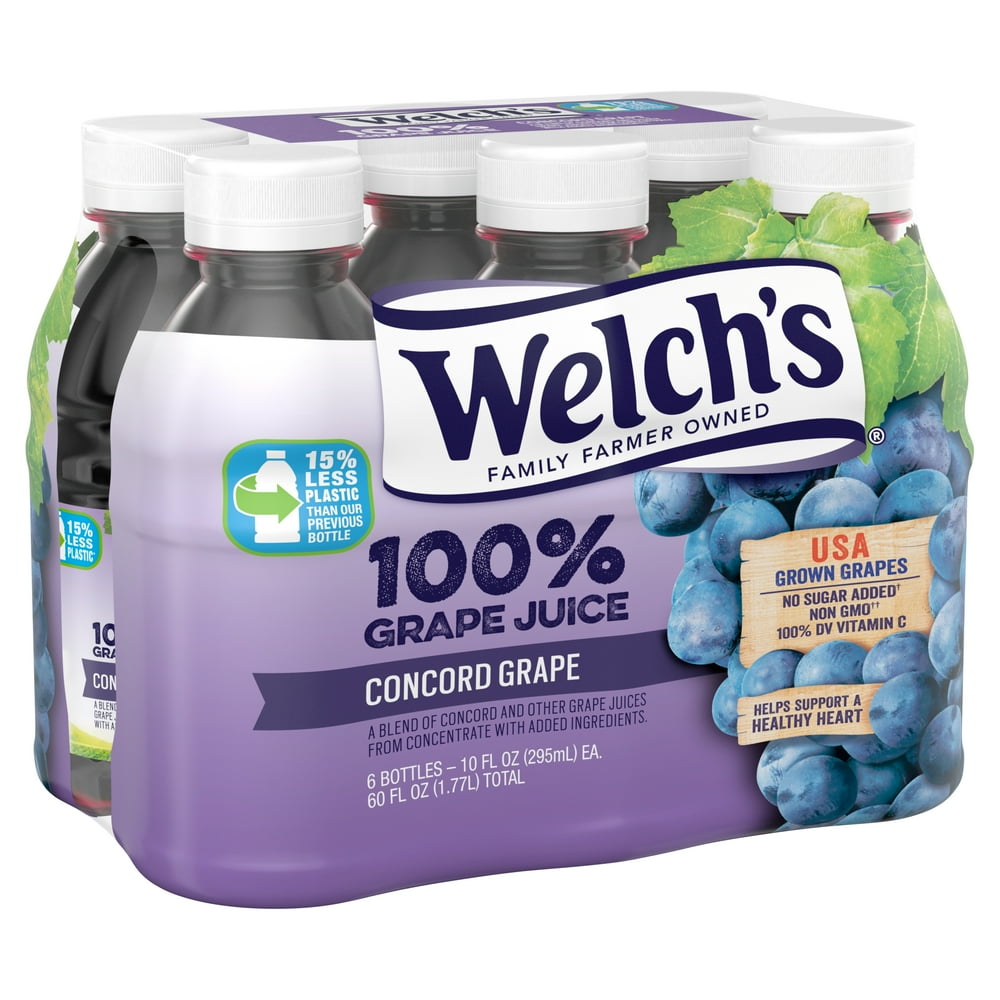 Welch's 100 Grape Juice, Concord Grape, 10 fl oz OntheGo Bottle