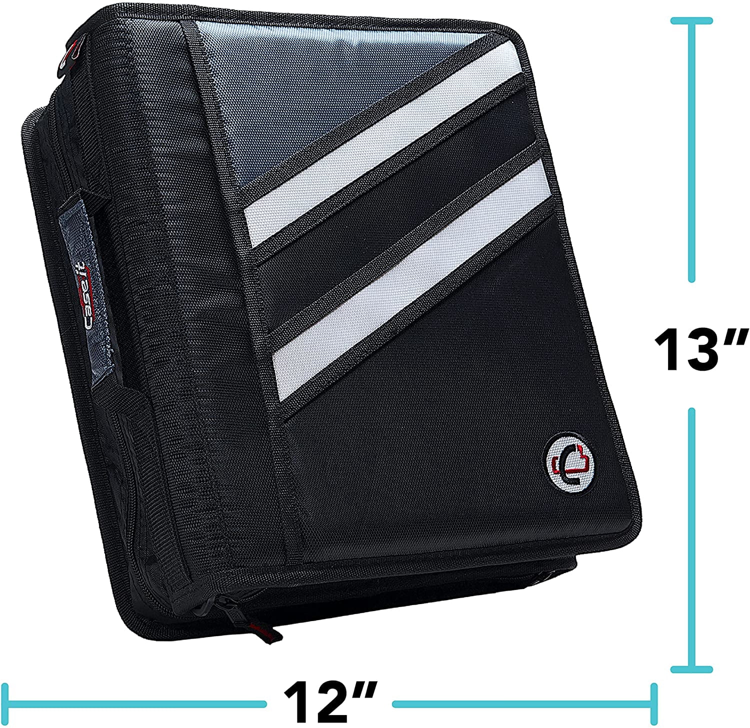 Case-it The Z Shape Zipper Binder - Two Binders in One - Double Sided 1.5 Inch D-Ring - Multiple Pockets - 500 Page Capacity - Comes with Shoulder Strap, Blue Z-176