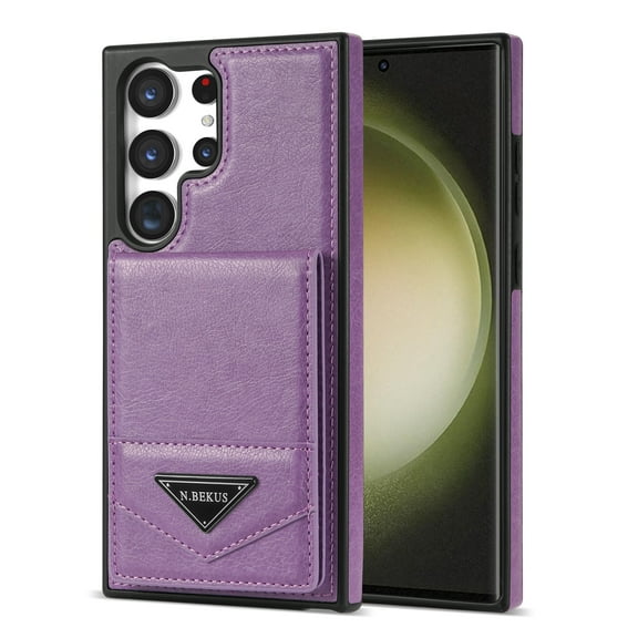 Allytech for Samsung Galaxy S23 Ultra Wallet Case,Upgraded Retro PU Leather TPU Stand Shockproof Anti-Scratch Slim Fit Shell for Girls Women Men Wallet Case Cover for Samsung Galaxy S23 Ultra - Purple