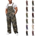 thumbnail image 3 of SJLDQY Men's Camo Bib Overall Adjustable Straps Denim Overalls for Men Fall Winter Outdoor Casual Utility Workwear with Pockets, 3 of 8