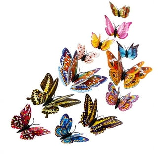 Sinobian 12 Pcs 3D Butterfly Decorations, DIY 2 Sizes Butterflies Decor,  Butterfly Craft, Decorative Butterflies Gift for Fake Flowers Bouquet Women